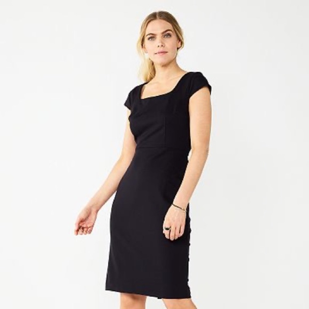 Nine West Black Midi Cocktail Dress
